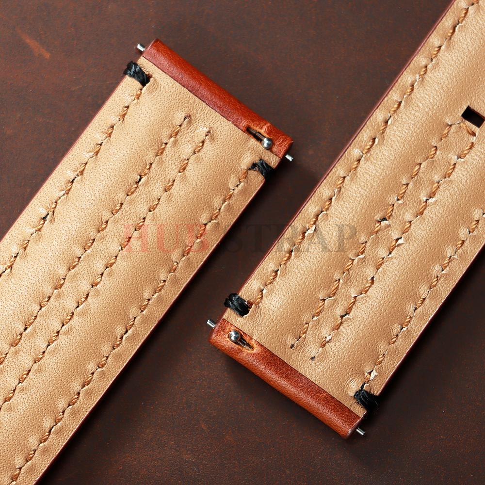 20mm 22mm 24mm Retro Genuine Cowhide Watch Band Straps for Seiko Leather Rugged Double Bone Band for Omega Men Women Accessories