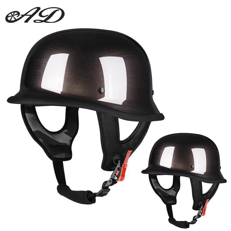German-Style Motorcycle & Electric Scooter Safety Helmet for Men & Women - Skull Cap Design