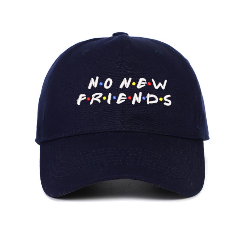 Korean Style 'No New Friends' Embroidered Unisex Baseball Cap with Sun Visor