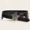 Solid Color Star Buckle Belt Multifunctional Wide Waistband Waist Chain  Women's Accessories