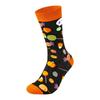 Halloween Themed Cotton Socks Elastic Cuffs Breathable Fabric Practical Wear Festive Ghosty Pumpkin Patterns