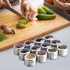 Aiyola Magnetic Spice Tins, 12-Piece Stainless Steel Magnetic Spice Containers, Magnetic Spice Jars, Easy-to-Clean, Rust-Resistant Precious Metal Salt