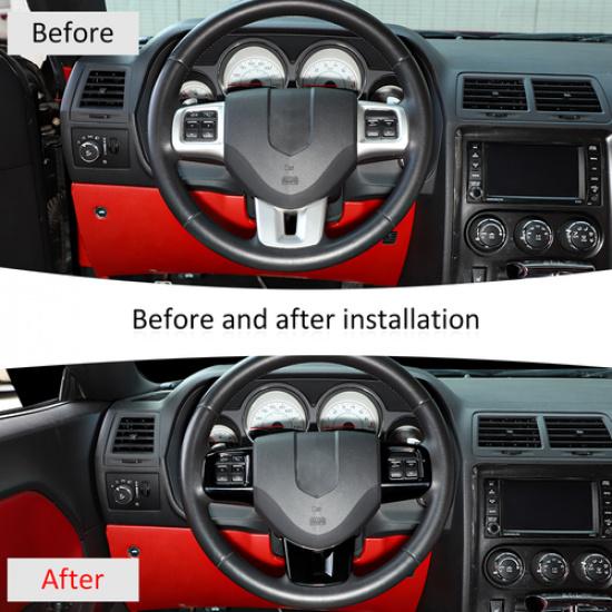 Black Steering Wheel Decor Trim Cover for Dodge Charger Challenger Durango 09-14