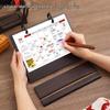 Customizable Solid Wood Desk Calendar 2026 - Office Desktop Ornament