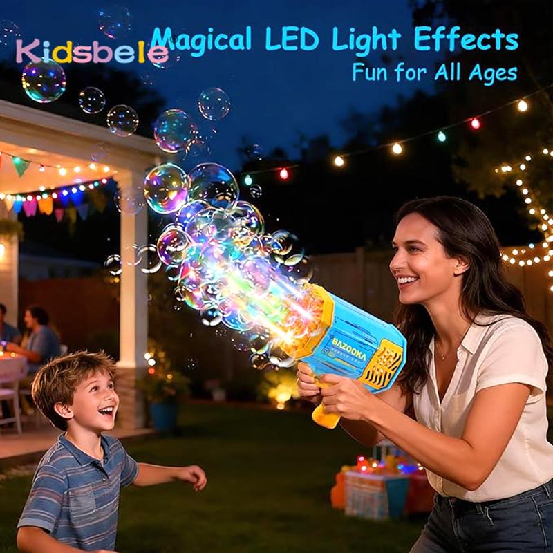Bubble Gun Bazooka 40/69 Holes Rocket Bubble Maker Blowers With Colorful Light For Boys Girls Outdoor Summer Party Wedding Gift