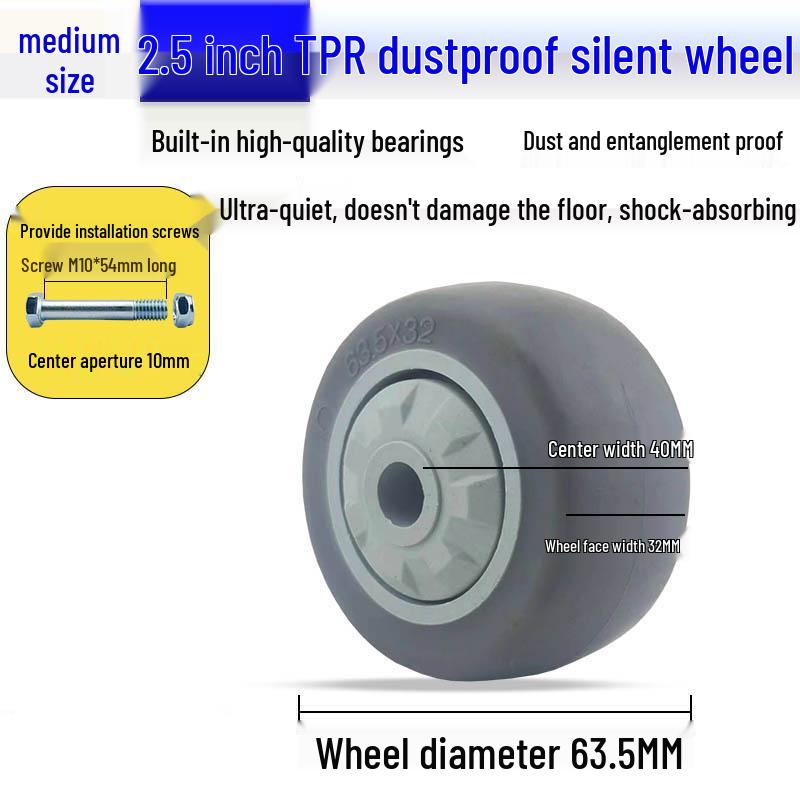 Nylon Swivel Caster Wheels: 2-6 inch Heavy-Duty Rubber & Flat Plate Options