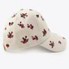 Versatile Embroidery Women's Baseball Sun Hat Fashion Couple's High Density Embroidery Craft Strawberry Thorn