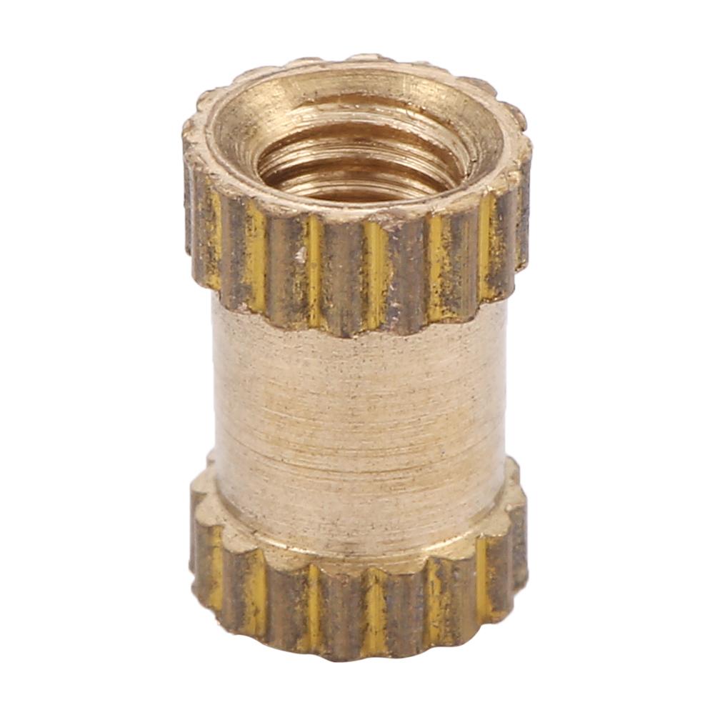 M2.5 Brass Cylinder Knurled Round Molded In Insert Embedded Nuts (M2.5*6*3.5; 50pcs)