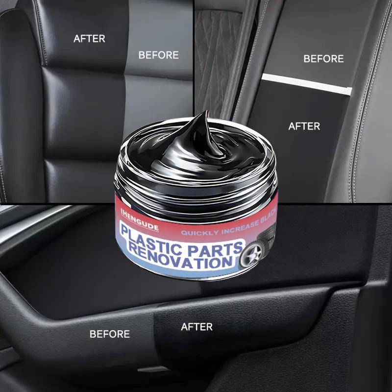 Black Interior Care and Restoration Wax for Cars, Tire Repair and Maintenance Paste, Plastic Restoration and Whitening an