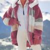 New Autumn and Winter Trendy Thickened Warm Patchwork Hooded Jacket Loose Casual Sports Large Size Jacket for Women