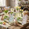 DIY Paint Easter Bunny Basket Wooden Candy Storage Basket Rabbit Storage Box  Easter Parties
