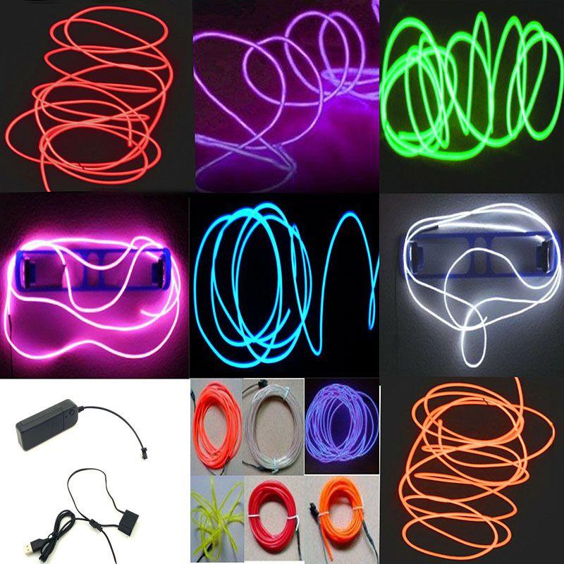 Vibrant Neon Led Light Glow El Wire String Rope For Stunning Party Decorations