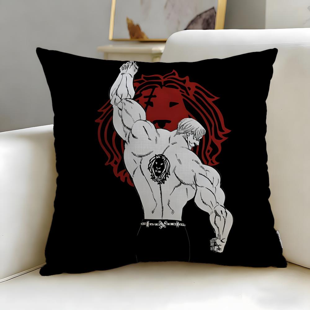 classic anime The Seven Deadly Sins Cushion Cover Soft  EasyWash Pillow Case  Versatile for Couch Bed Travel and Office