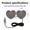 Heartbroken LED Car Window Atmosphere Light USB Glowing Heart Ambient Mood Light Interior Decoration Neon Lamp 10 Flashing Modes