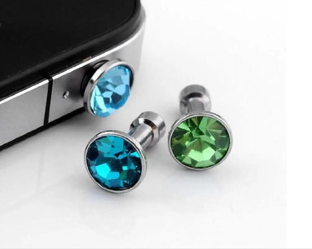 

10PCS Cute Shiny Rhinestone Earphone Beautiful and Simple Jack Cap Plug Anti Dust Accesorios 3.5mm