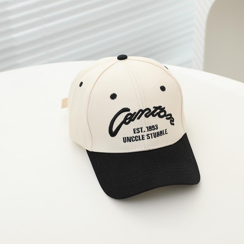 Children Baseball Cap Letters Embroidery Fashion Spring Summer Cap for Kids Boy Girl Sun Hats 52-54cm Bicolor Cotton