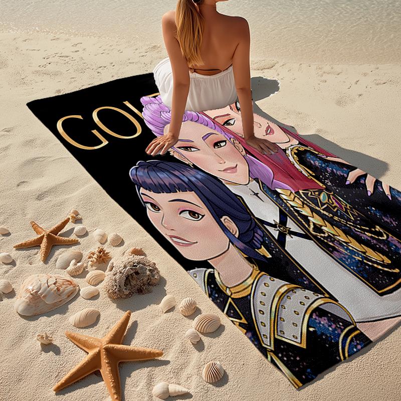 KPOP Hunter Fashion Beach Towel: Ideal for Summer Adventures Soft, absorbent and quick drying suitable for swimming and bathing