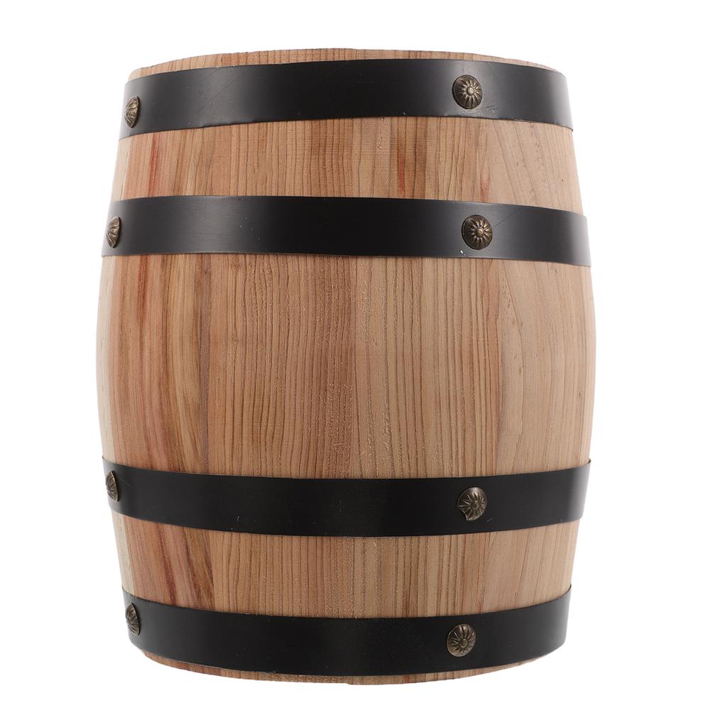 Oak Barrel Money Box Large Wooden Piggy Bank Rustic Vintage Decorative Saving Bank for Wood Piggybank for