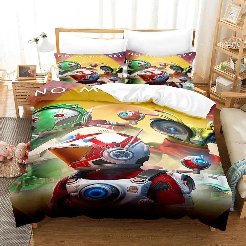 3D Print Game No Mans Sky Bedding Set Duvet Cover Bed Set Quilt Cover Pillowcase Comforter King Queen Size Boy Adult Bedding Set