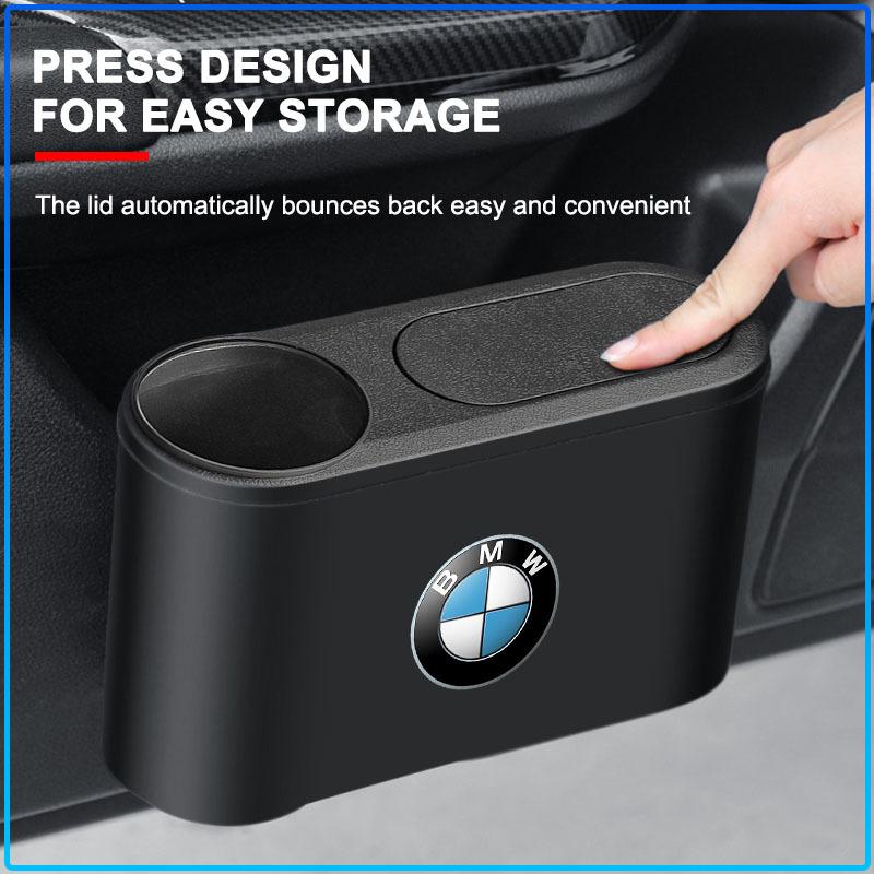 Trash Can Auto Emblem Garbage Box Bin Storage Car Accessories For BMW M Performance 1 3 5 7 Series M3 M4 M5 M6 X1 X3 X5 X6 X7 E30 E34 E36 E39 E4