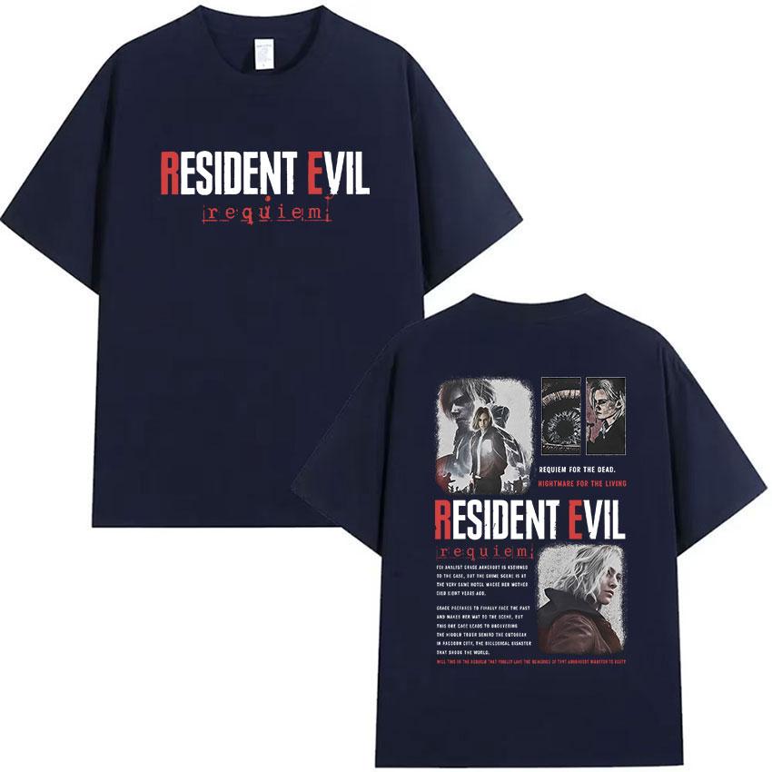 Leon Kennedy Resident Evil Graphic T Shirt Mens Women Vintage Summer High Quality Oversized Top 100 Cotton Tshirt Streetwear