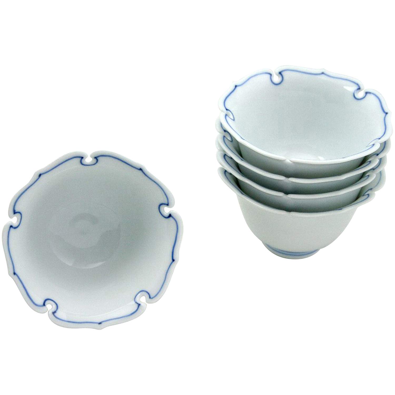 

Hasami Ware, Kourin Kiln, Rim Line, Snow Ring Shape, Small Dish Set, 52624