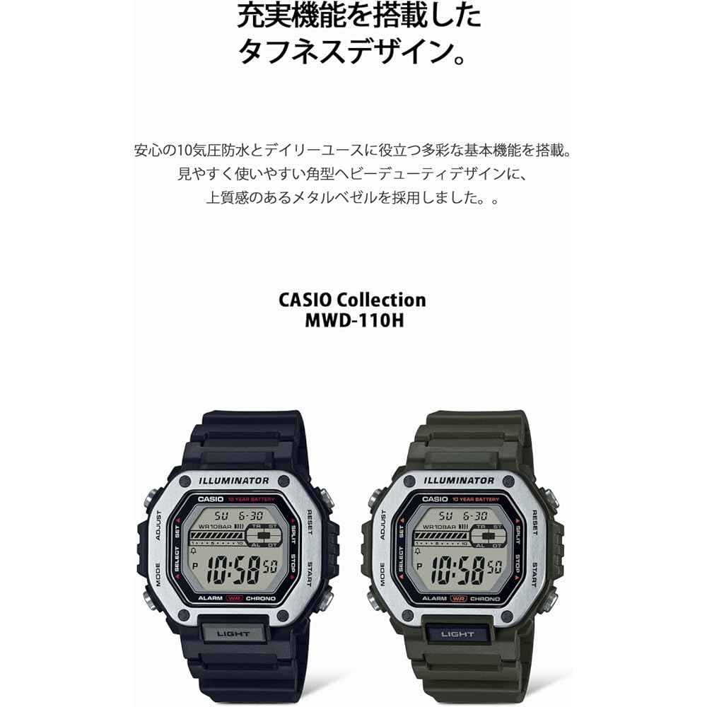 Casio Collection MWD-110H-1AJF Men's Watch Black Analog Digital Waterproof