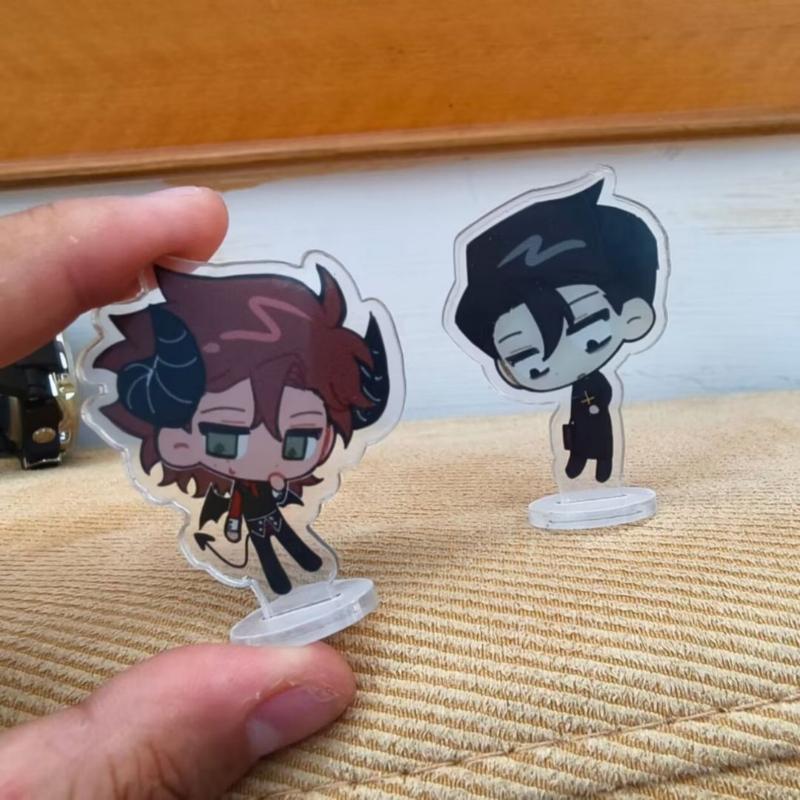

Game Deadplate Vince Rody Cosplay Figure Stand Kawaii Acrylic Standing Plate Accessories Ornament Decoration Prop бежевый