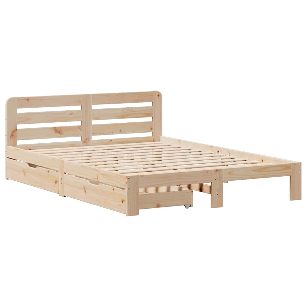 Solid Wood Bed without Mattress 135 x 190 cm Pine Wood