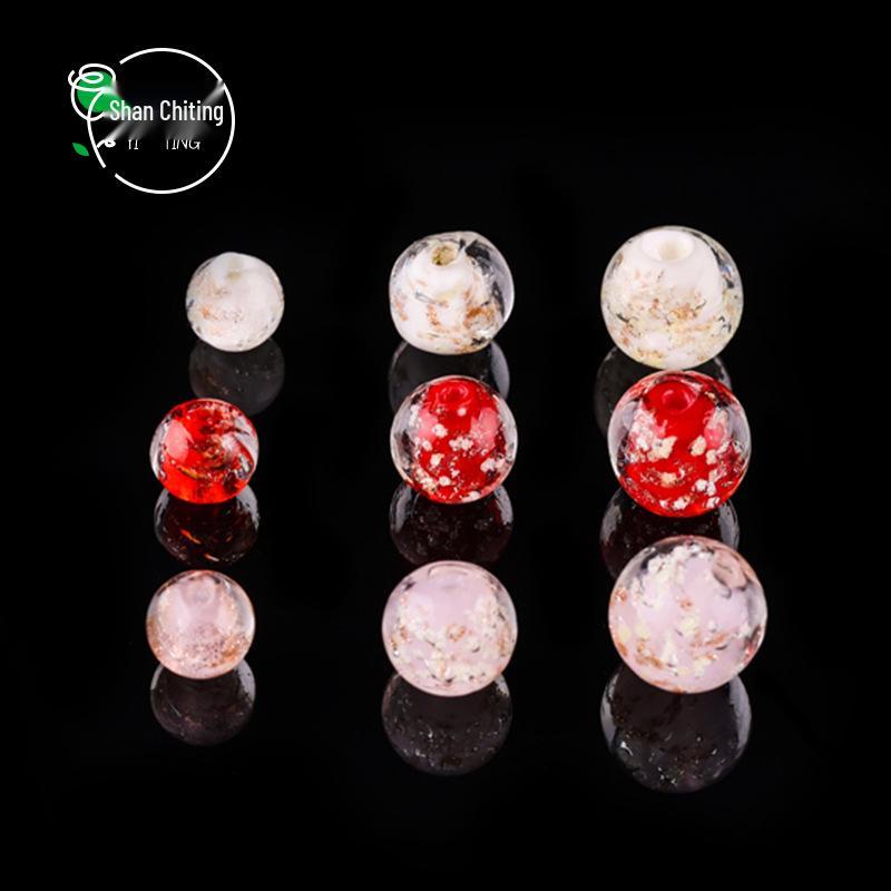 Luminous Gold Sand Glass Charm Pendant Necklace & Bracelet Kit - DIY Ancient Style Beaded Jewelry Accessories
