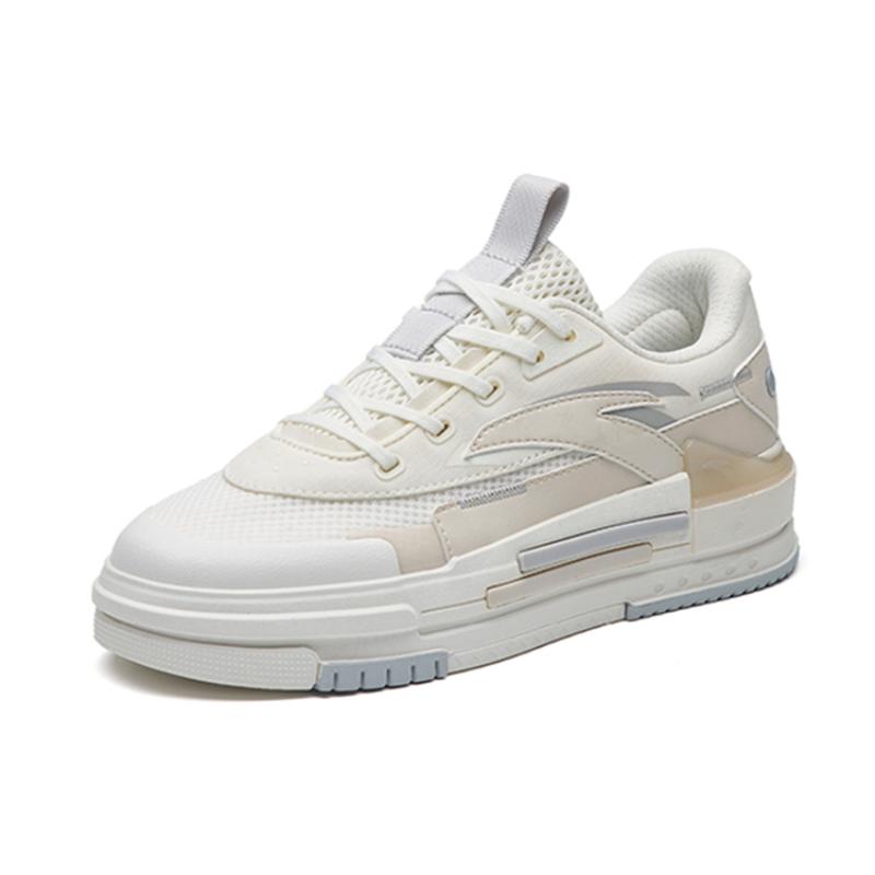 Anta Life Collection Lightweight And Breathable Low-Top Skateboard Shoes Women's White Gray Sneakers 922238066-1