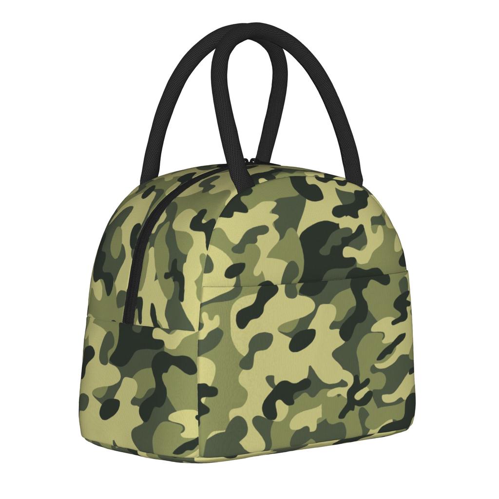 Camouflage Star Skull Insulated Lunch Bag Cooler Bag Reusable,Lunch Container High Capacity Tote Lunch Box Food Storage Bags