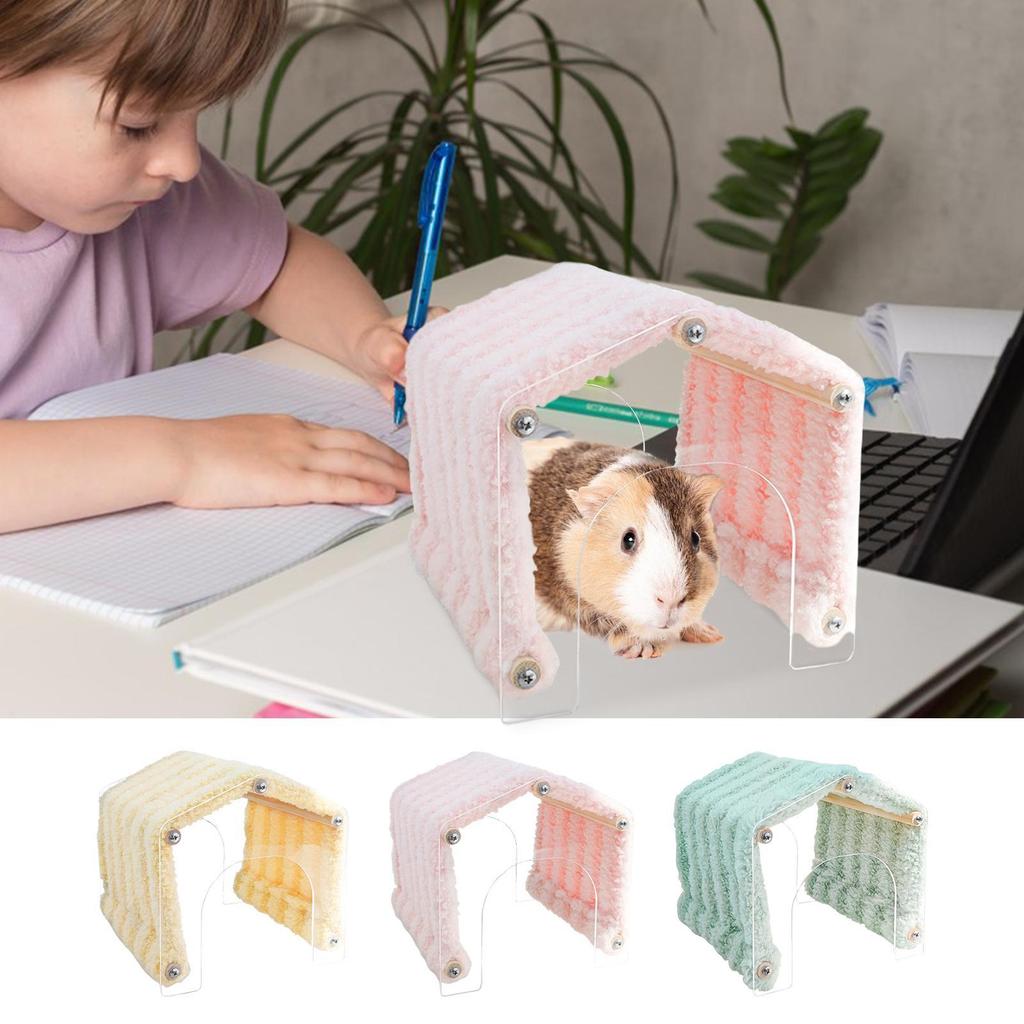 Bunny Tunnel Space-Saving Cage Decor Animal Tunnel With Acrylic Door For Hedgehog Chinchilla Hamster Chewing Resting Playing