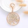 Rhinestone Round Trees Keychains Alloy Key Holder Goodie Bag Stuffers Supplies for Modern Home Decor