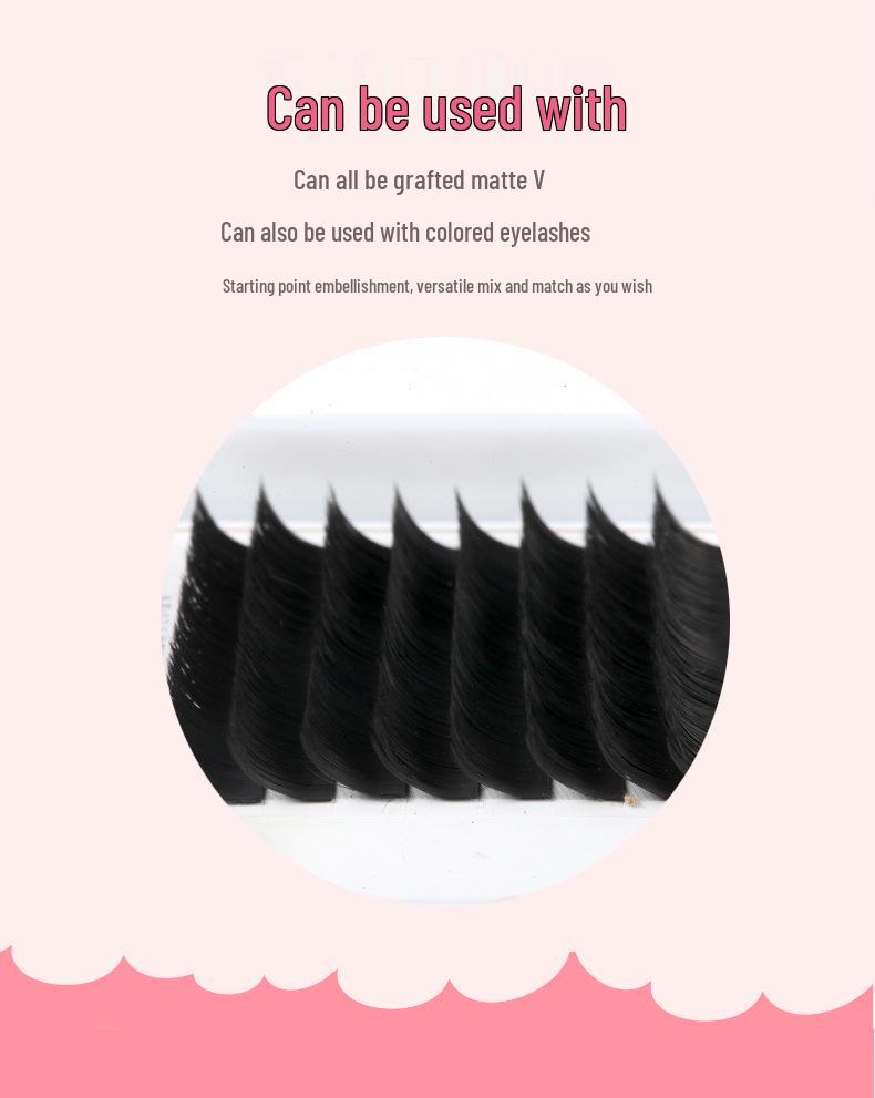 2024 V-Shaped Magnetic Grafting Eyelashes, 0.06 Natural Dense Blooming False Soft Lash Extensions