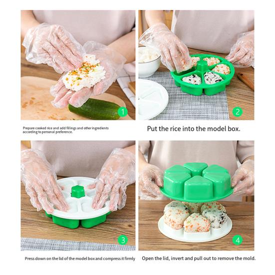 Triangle Sushi Mold 6 Grids Japanese Onigiri Maker Press Non-stick Rice Ball Mold DIY Sushi Maker Homemade Kitchen Tools