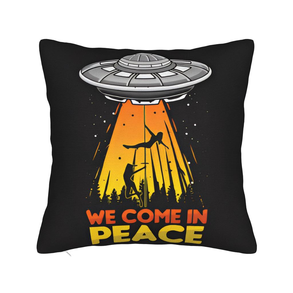 Ufo We Come In Space Alien Pillow Cover Funny Pillow Case For Living Room Bed Chair Soft Pillowcases Gift