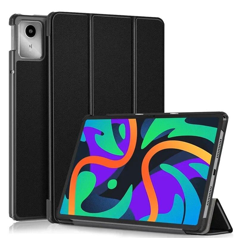 Чехол для Lenovo Tab M11 11 дюймов TB330FU, жесткий складной чехол из искусственной кожи для Lenovo Xiaoxin Pad 2024, чехол TB331FC, чехол Etui 11,0 дюймов Tab M11 TB330FU чёрный