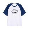 Versatile Comfortable Casual Breathable Short Sleeve T-Shirt Unisex Tops Off-White Navy-Blue AHSW857-1