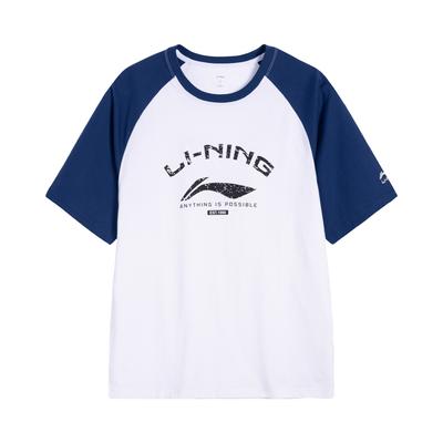 Versatile Comfortable Casual Breathable Short Sleeve T-Shirt Unisex Tops Off-White Navy-Blue AHSW857-1