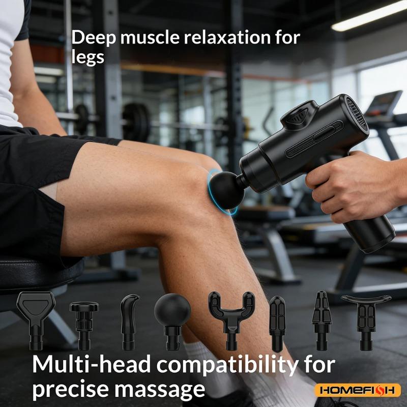 2026 New Gift Pain Relief Electric Deep Tissue Massage Gun with 8 Interchangeable Heads for Arms Back Legs & Full Body, Portable Device for Sport