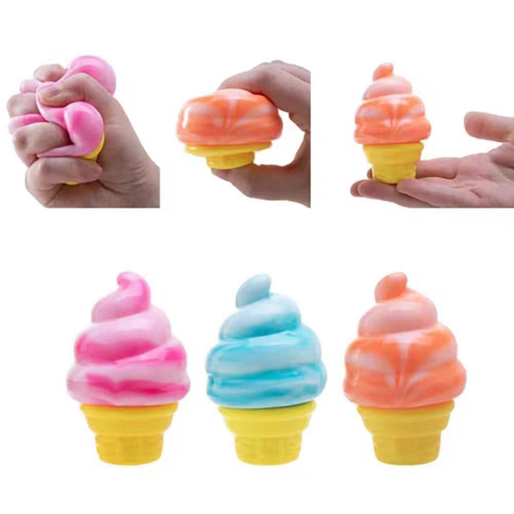 Ice Cream Cone Shaped Soft Squeeze Toy for Stress Relief