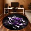 1pc Rose Purple Round Chair mat Area Rug - Non-Slip, Floor Mat for Office, Bedroom, and Indoor Decor -1002179