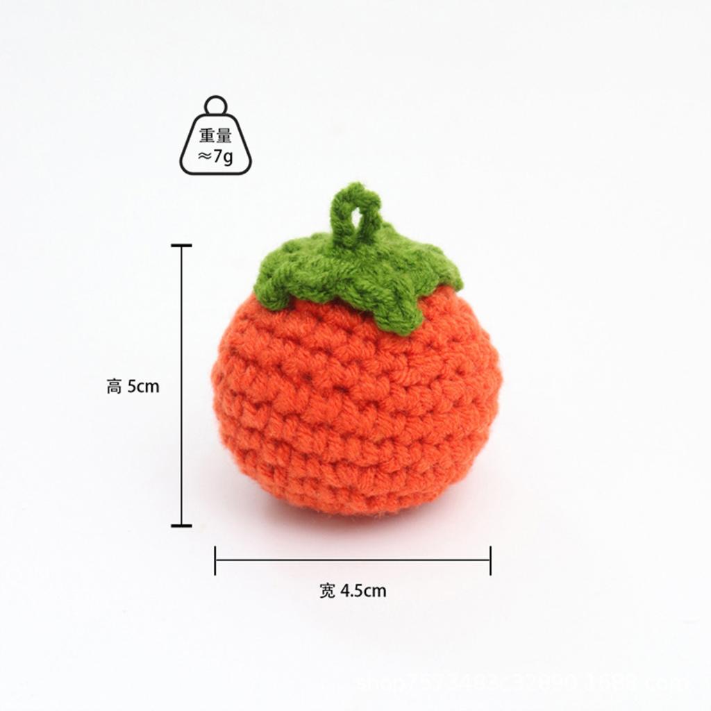 Woolen Hook Weaving Pendant Handmade Hook Weaving Persimmon Woolen Weaving Pendant Knitted Fruit Pendant