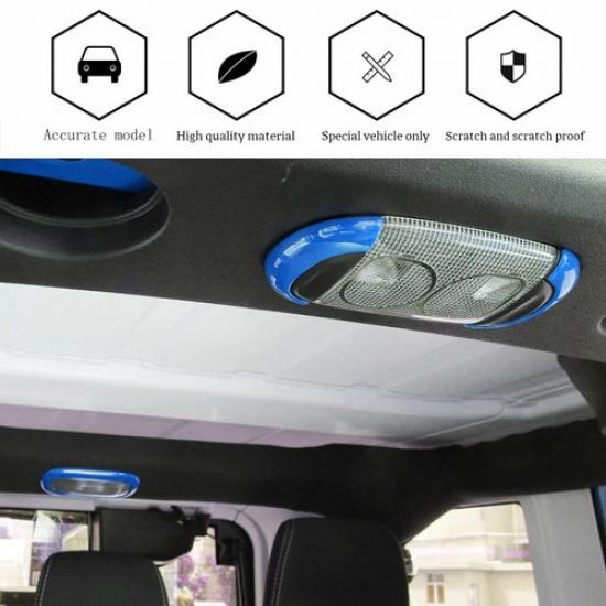 For 11-17 JKU Jeep Wrangler Interior Reading Light Frame Lamp Cover Trim Blue