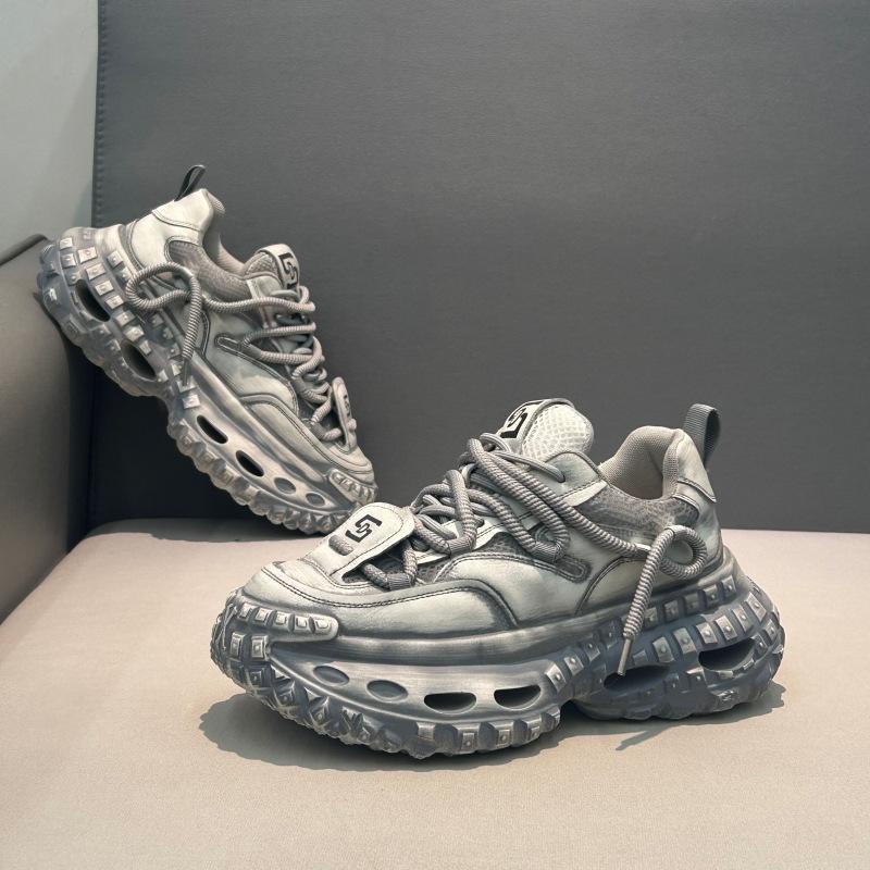 

New spring tire sole polished thick sole old sports hot dad shoes cl 38 серый