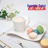 Qianxing Simple White Ceramic Coffee Cup and Saucer Set