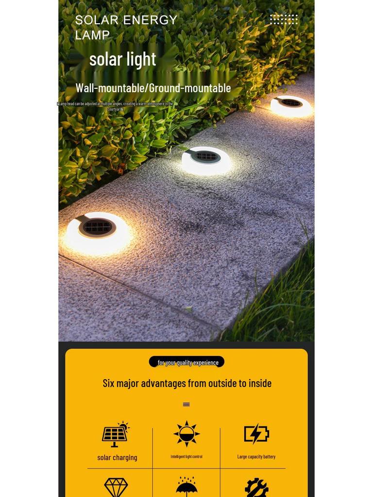 Waterproof Solar Garden Lights for Outdoor Balcony Decoration - Night Stairway and Step Atmosphere Lighting