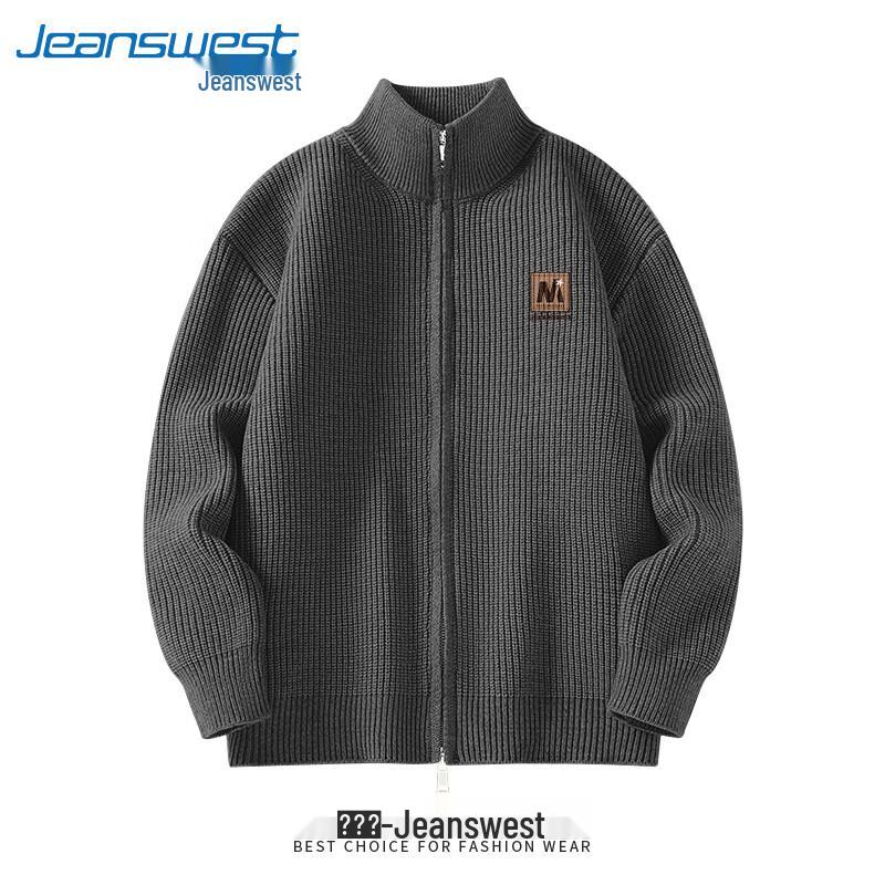 Jeanswest Men's Heavyweight Double-Zip Knit Cardigan