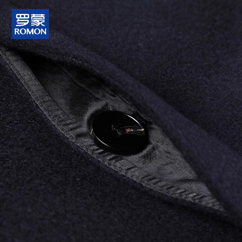 ROMON Men's Cashmere Wool Blend Mid-Length Coat with Goose Down Liner